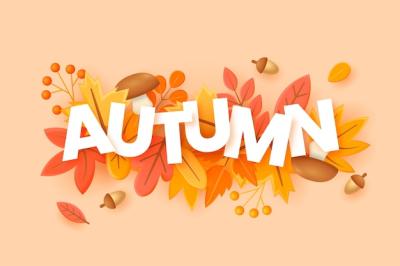 Realistic Text Illustration for Fall Season Celebration – Free Download