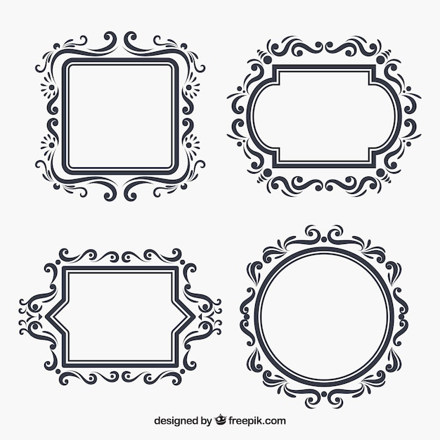 Floral Frames in Flat Style – Free Stock Photo for Download