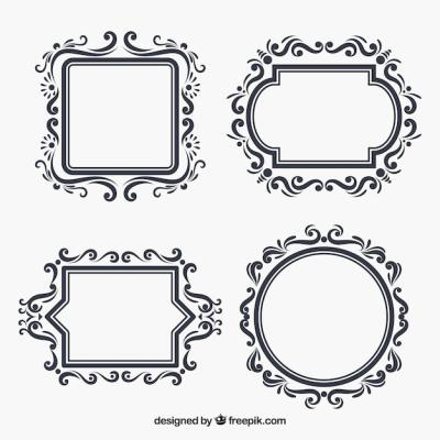 Floral Frames in Flat Style – Free Stock Photo for Download