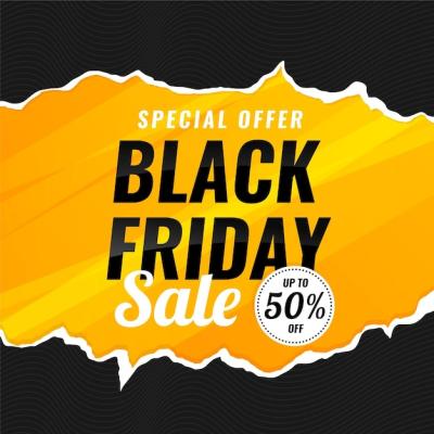 Paper Style Black Friday Vector Template – Free Download