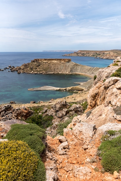 Stunning Coastal Views of Gnejna Bay in Malta – Free Download