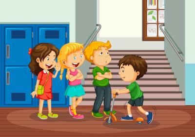 Happy Children in School Hallway – Free Stock Photo for Download