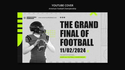 Flat Design Super Bowl YouTube Cover Template – Free Download