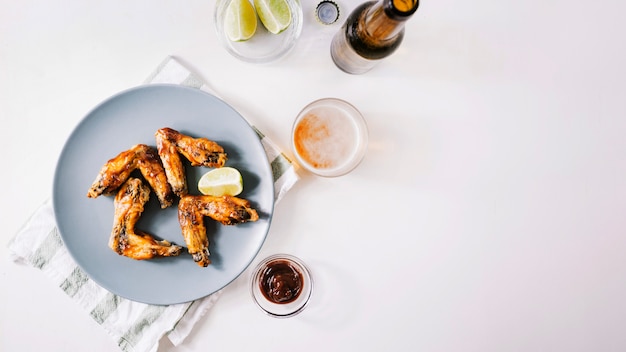 Grilled Wings with Sauce and Beer – Free Download