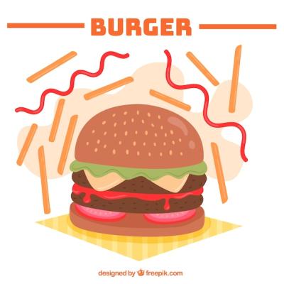 Burger and Chips Background – Free Stock Photo for Download