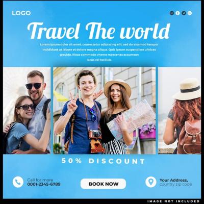 Travel and Tour Social Media Post Instagram Post Template – Free to Download