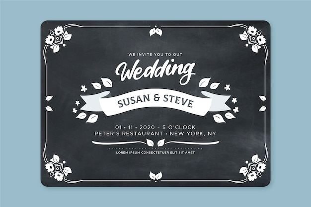 Beautiful Retro Wedding Invitation – Free Download