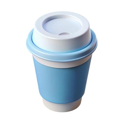 A Blue and White Coffee Cup with a Lid Inscribed “Coffee” – Free Download