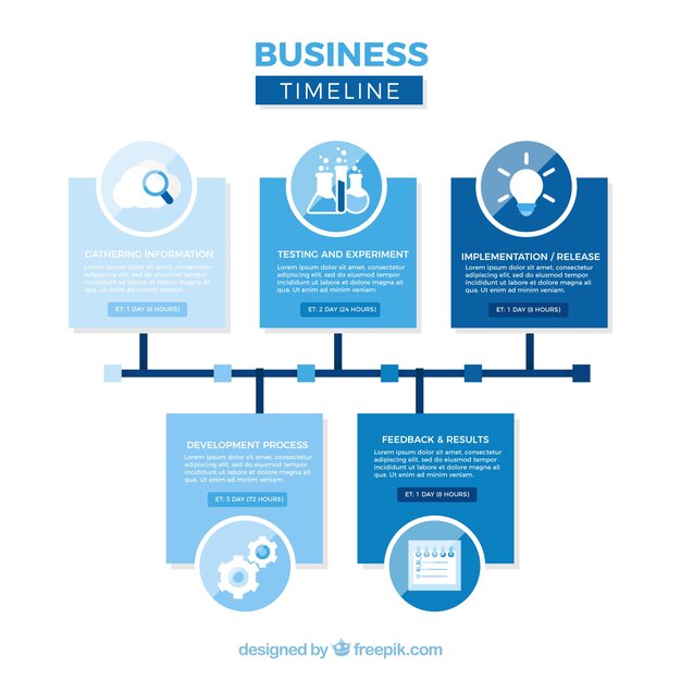 Colorful Business Timeline Flat Design – Free Download