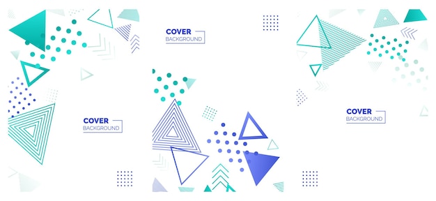 Modern Abstract Covers Set with Colorful Geometric Backgrounds – Free Download