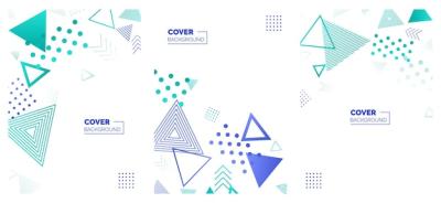 Modern Abstract Covers Set with Colorful Geometric Backgrounds – Free Download