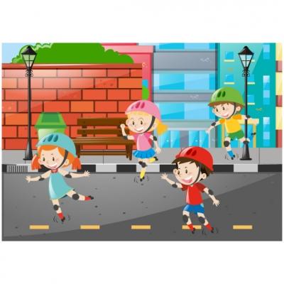 Kids Having Fun on the Street – Free Download