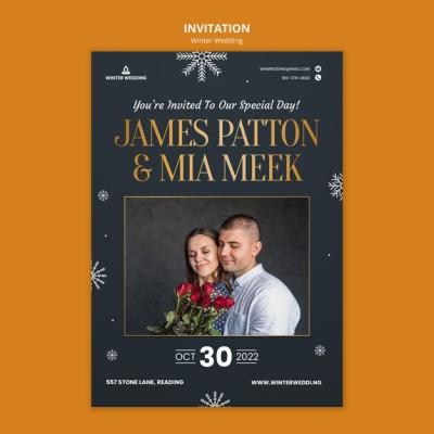 Winter Wedding Invitation Template – Free Download