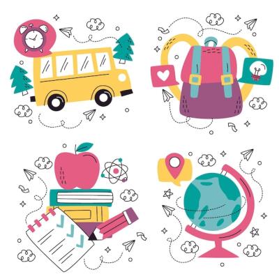 Hand Drawn Doodle Education Sticker Collection – Free Download