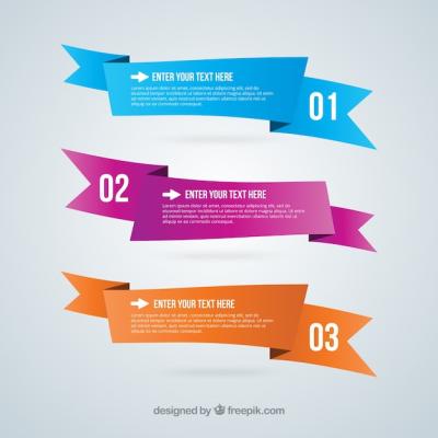 Colored Ribbons Infographic – Free Download