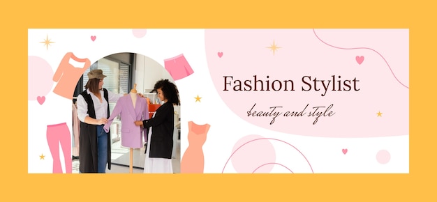 Flat Fashion Stylist Career Social Media Cover Template – Free Download