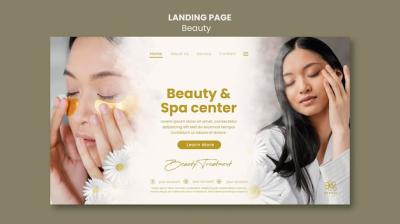 Beauty and Spa Landing Page Featuring Woman and Chamomile Flowers – Free Download