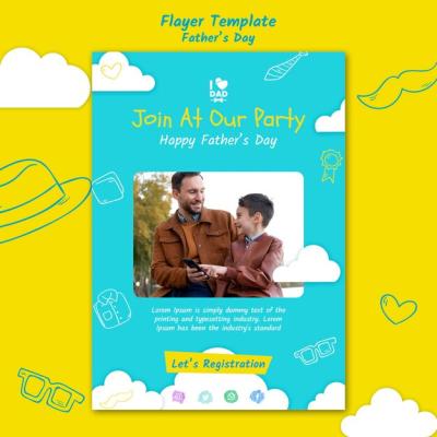 Father’s Day Vertical Flyer Template Featuring Man and Son – Free Download