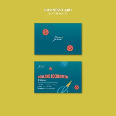 Flat Design Arts and Handcraft Business Card Template – Free to Download