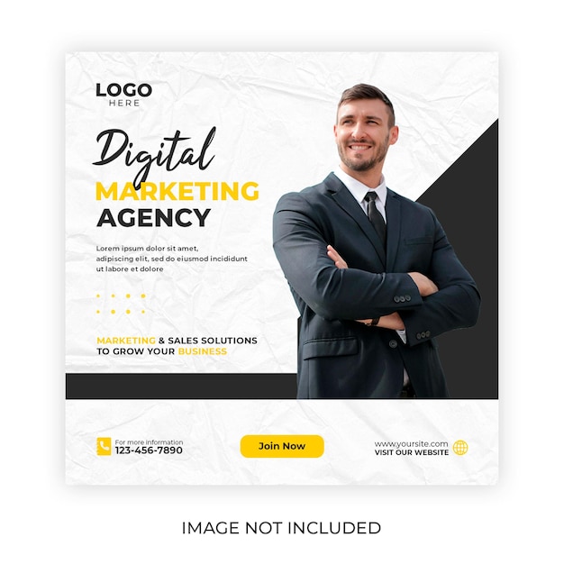 Digital Marketing Social Media Post and Corporate Web Banner Template – Free Download