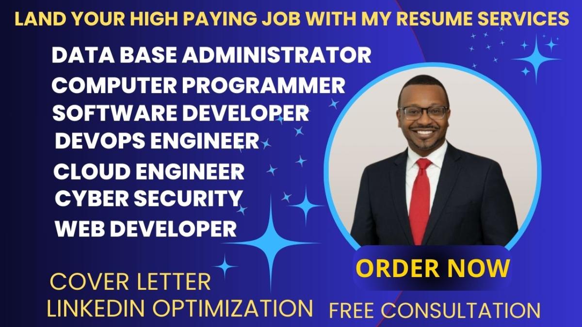 I Will Write Cloud Engineer, Computer Programmer, Web Developer, Software Developer CV