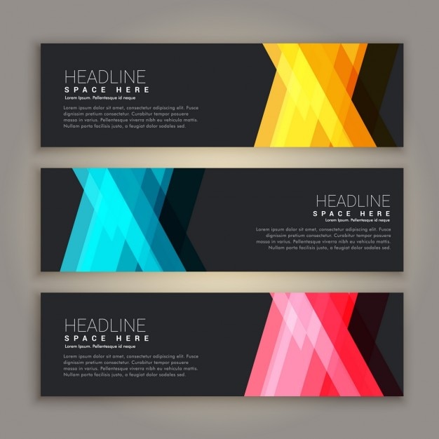 Colorful Geometric Lines Banners – Free Download