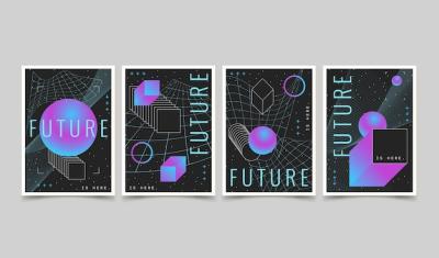 Gradient Futuristic Cover Collection – Free Download