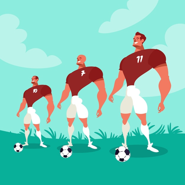 Cartoon Football Players Illustration – Free Download