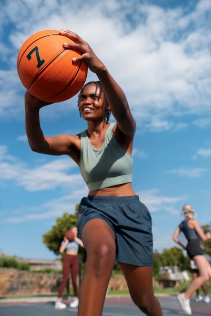 Low Angle Shot of Woman Training for Basketball – Free Stock Photo, Download Free