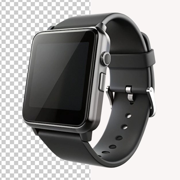 Modern Black Digital Watch on Transparent Background – Free Download