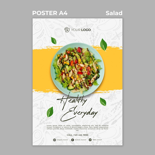 Healthy Salad Lunch Poster – Download Free Stock Photo