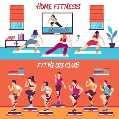 Home Class Fitness Banners Set – Free Download