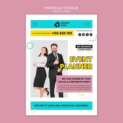 Corporate Event Planner Poster Template – Free Download