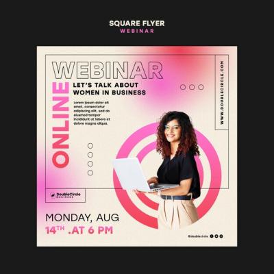 Webinar Conference Square Flyer Template for Free Download