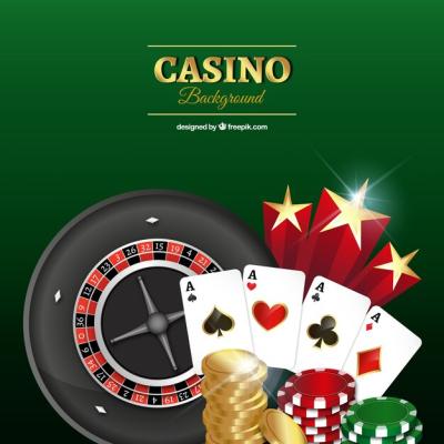 Casino-Themed Green Background Vector Template – Free Download