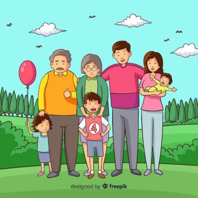 Family Portrait Vector Template – Free Download