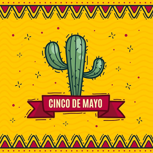 Hand Drawn Cinco de Mayo Illustration for Free Download