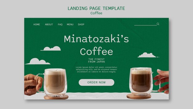 Coffee Theme Flat Design Template – Free Download