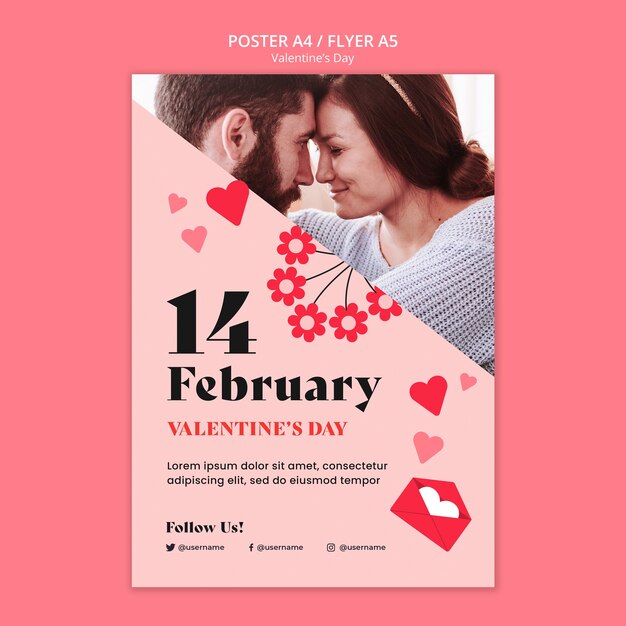 Valentine’s Day Celebration Poster – Free Download for Stunning PSD Templates