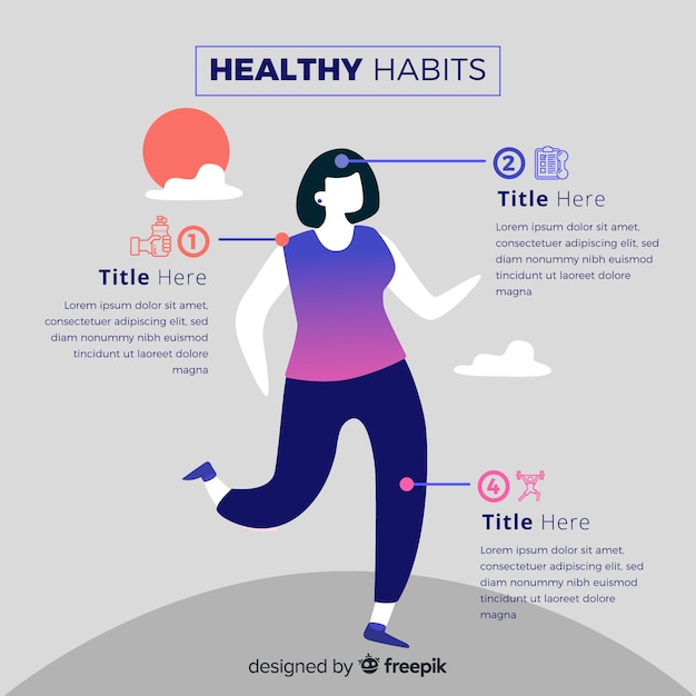 Flat Style Health Infographic Template – Free Download