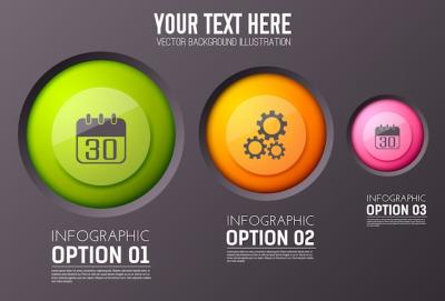 Editable Infographic with Three Options and Circle Icons – Free Download