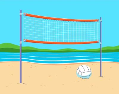 Hand Drawn Volleyball Net Illustration – Free to Download