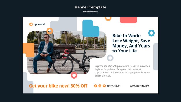 Horizontal Banner for Bicycle Commuting – Free Download, Free Stock Photo