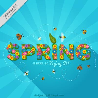 Spring Floral Background Vector Template – Free Download