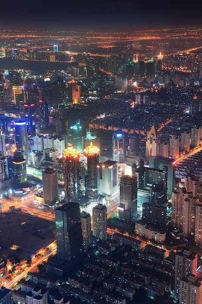 Stunning Aerial Views of Shanghai at Night – Free Download