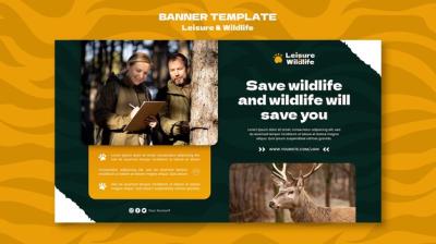 Wildlife Preservation and Protection Horizontal Banner Template – Free Download