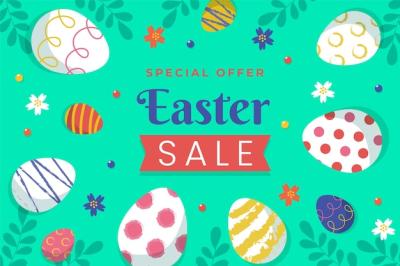 Flat Easter Sale Illustration – Free Download