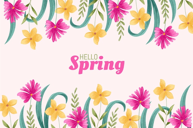 Spring Watercolor Floral Background – Free to Download