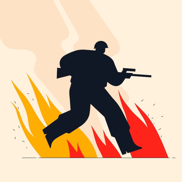 Hand Drawn Soldier Silhouette Illustration – Free to Download