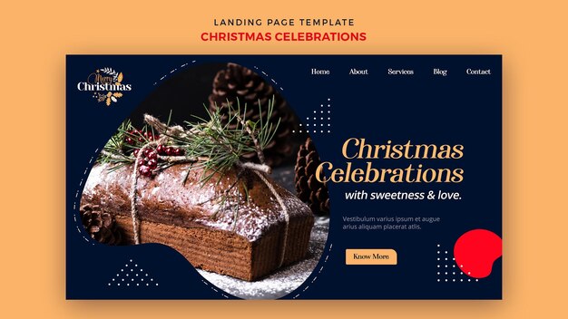 Traditional Christmas Desserts Landing Page – Free Download